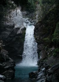 Scenic view of waterfall