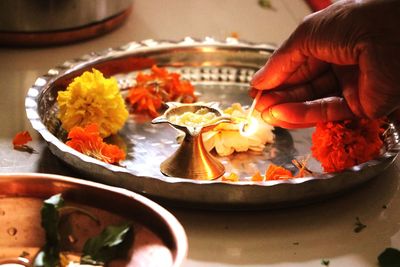 Close-up of food on table
