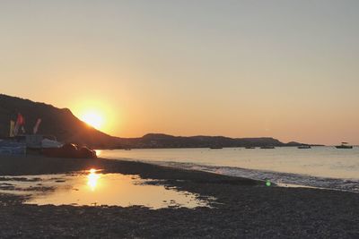 Scenic view of sea during sunset