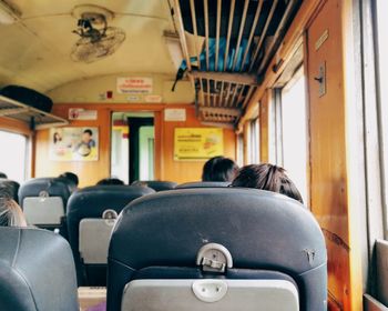 Passengers traveling in train