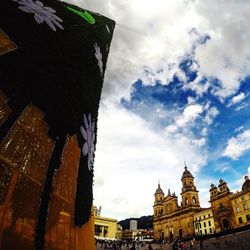 Low angle view of buildings against sky