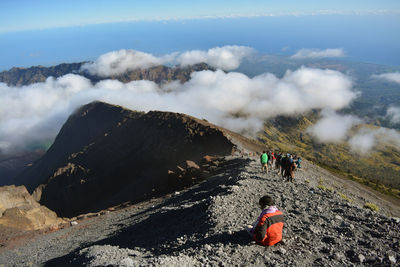 The path to the top of rinjani 3728 masl. mount rinjani national park