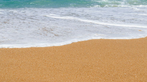 Waves flowing on seashore at beach