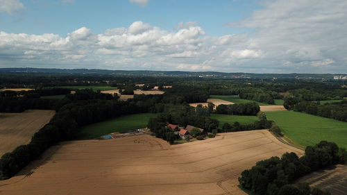 High angle view of landscape against sky