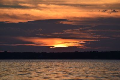 Scenic view of sunset over sea