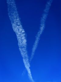 Vapor trail in blue sky