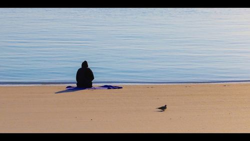 View of people on beach