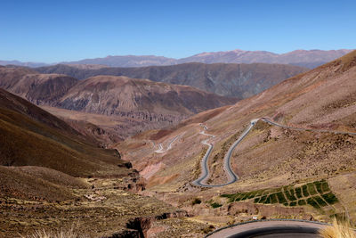 Scenic view of desert against clear sky