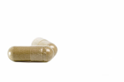 Close-up of object over white background
