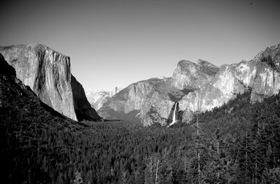 Scenic view of mountains against clear sky