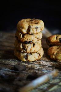 Close-up of cookies on table