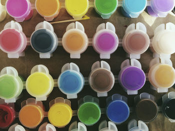 Full frame shot of colorful watercolor paints