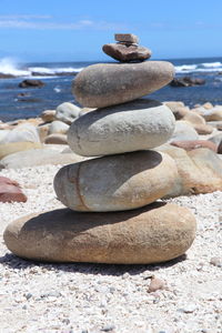 Stack of stones on beach