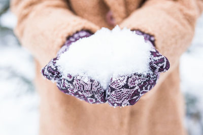 Close-up of person holding ice cream