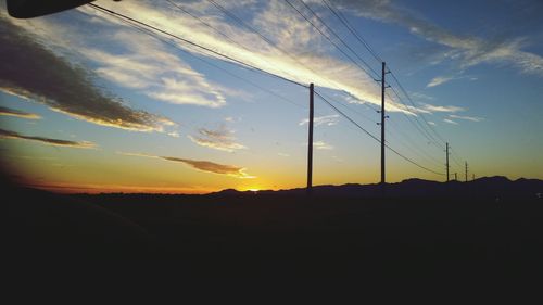 Silhouette of landscape at sunset