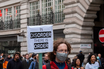 Group of people in front of building