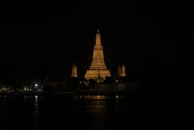 A-rune temple is light in the night in bangkok thailand, travel area good background.