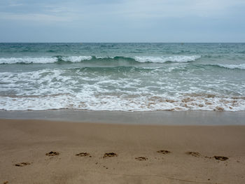 Scenic view of beach against sky