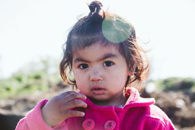 Close-up portrait of cute girl