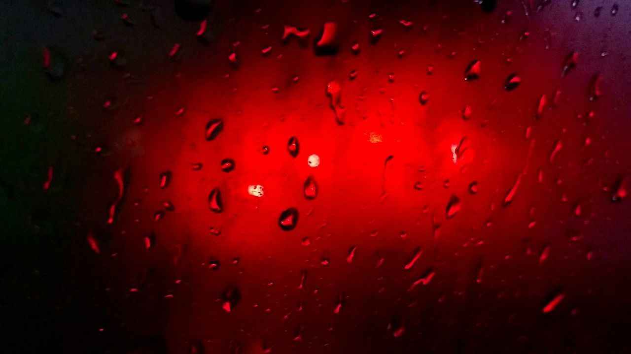 drop, wet, raindrop, red, water, close-up, no people, backgrounds, window, condensation, indoors, full frame, drink, night, nature, freshness