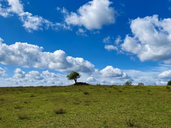 Scenic view of land against sky