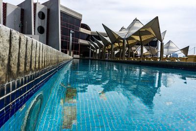 View of swimming pool in building