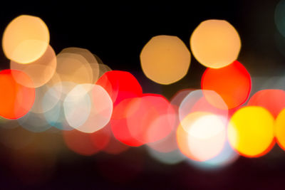 Close-up of abstract lights against black background
