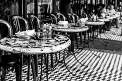 Chairs and tables in restaurant