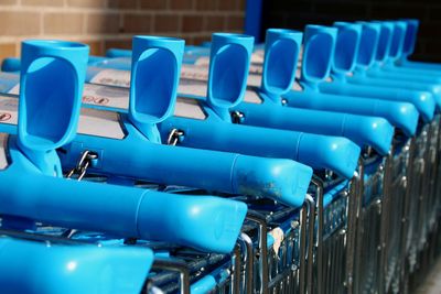 Shopping carts at supermarket