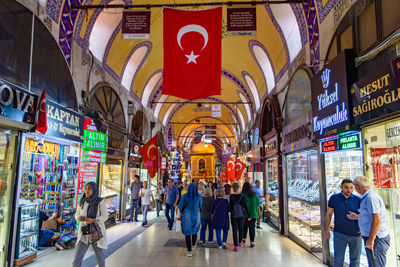 Group of people walking in city