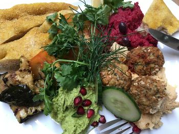 Close-up of vegetables in plate