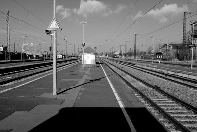 Railroad tracks against sky