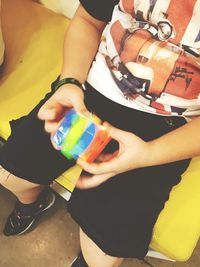 Close-up of woman using mobile phone