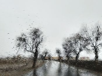 Wet glass window during rainy season