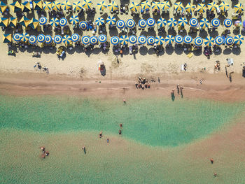 Aerial view of people at beach