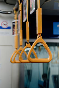 Close-up photography of grab handle in indonesia mrt