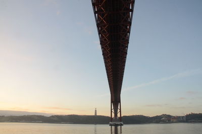 View of bay bridge against sky during sunset