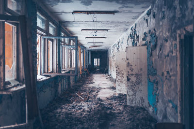 Interior of abandoned building