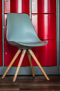 Close-up of empty chair on table