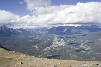 Scenic view of mountains against sky