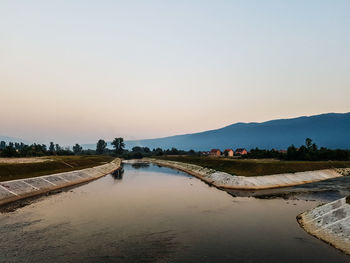 Scenic view of landscape against clear sky