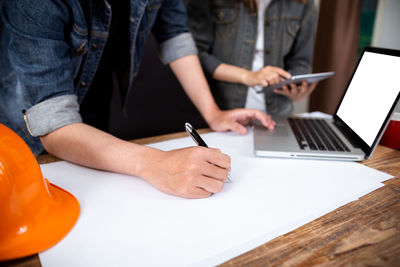 People working on table