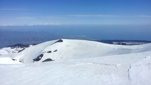 Scenic view of snow covered landscape