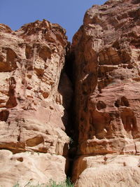 Rock formation against clear sky