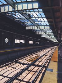 View of an empty railway station platform