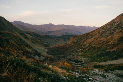 Scenic view of mountains against sky