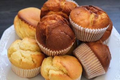 Close-up of cupcakes on table