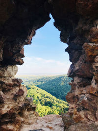 Scenic view of rock formation against sky