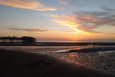 Scenic view of sunset over sea