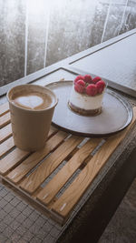 Cup of coffee on table